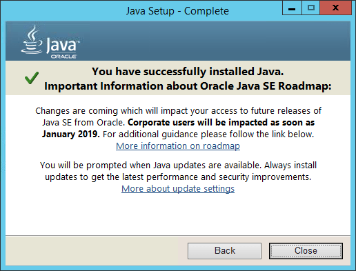 Java SE Warning